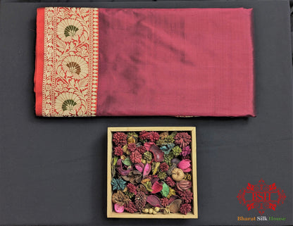 Wine  Pure Katan Silk Banarasi Handloom Saree Pure Kataan Silk Bharat Silk House