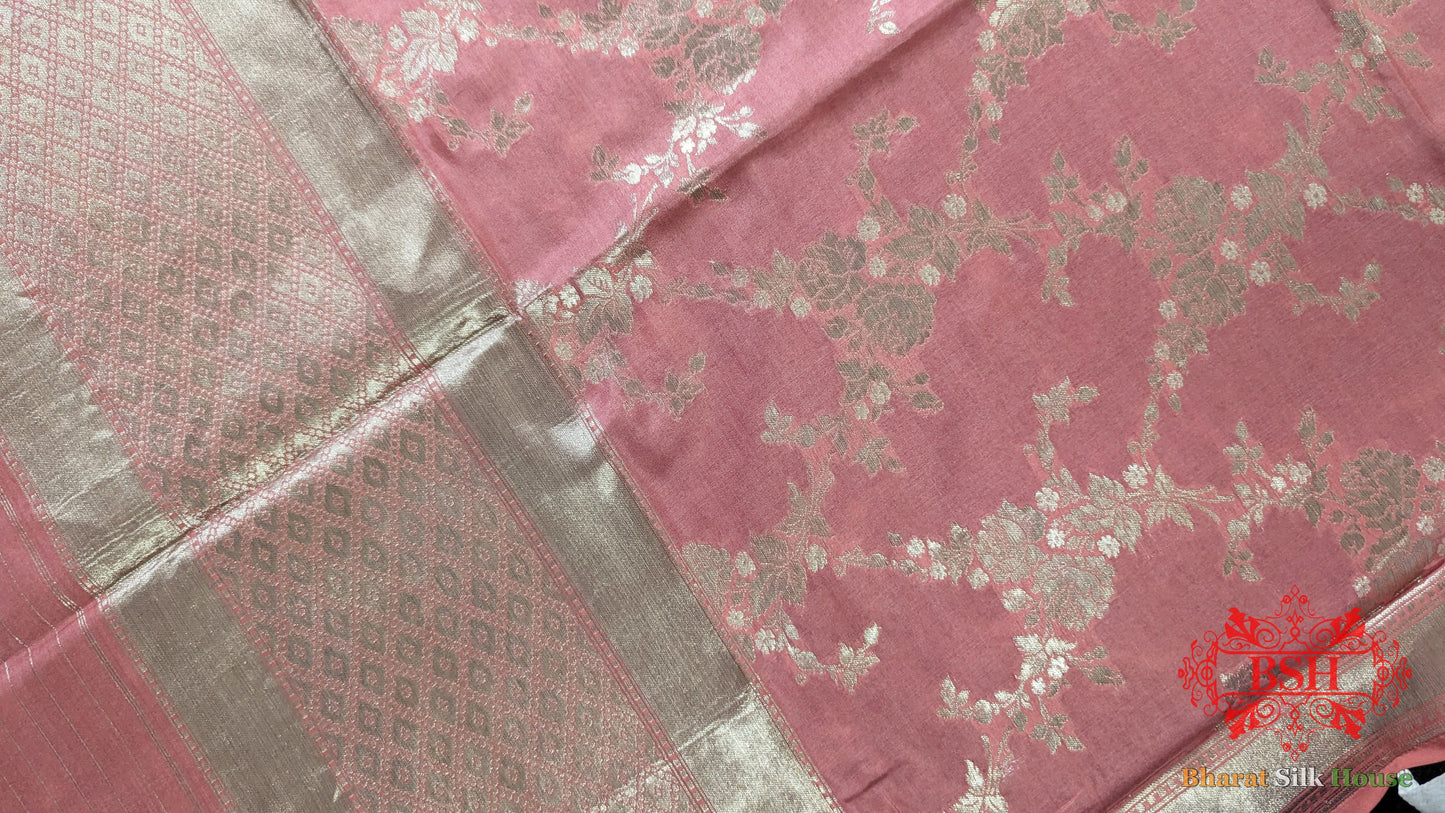 Gazari Floral Banarasi Pure Silk Katan Sona Rupa Dupatta Pure Silk Dupatta Bharat Silk House