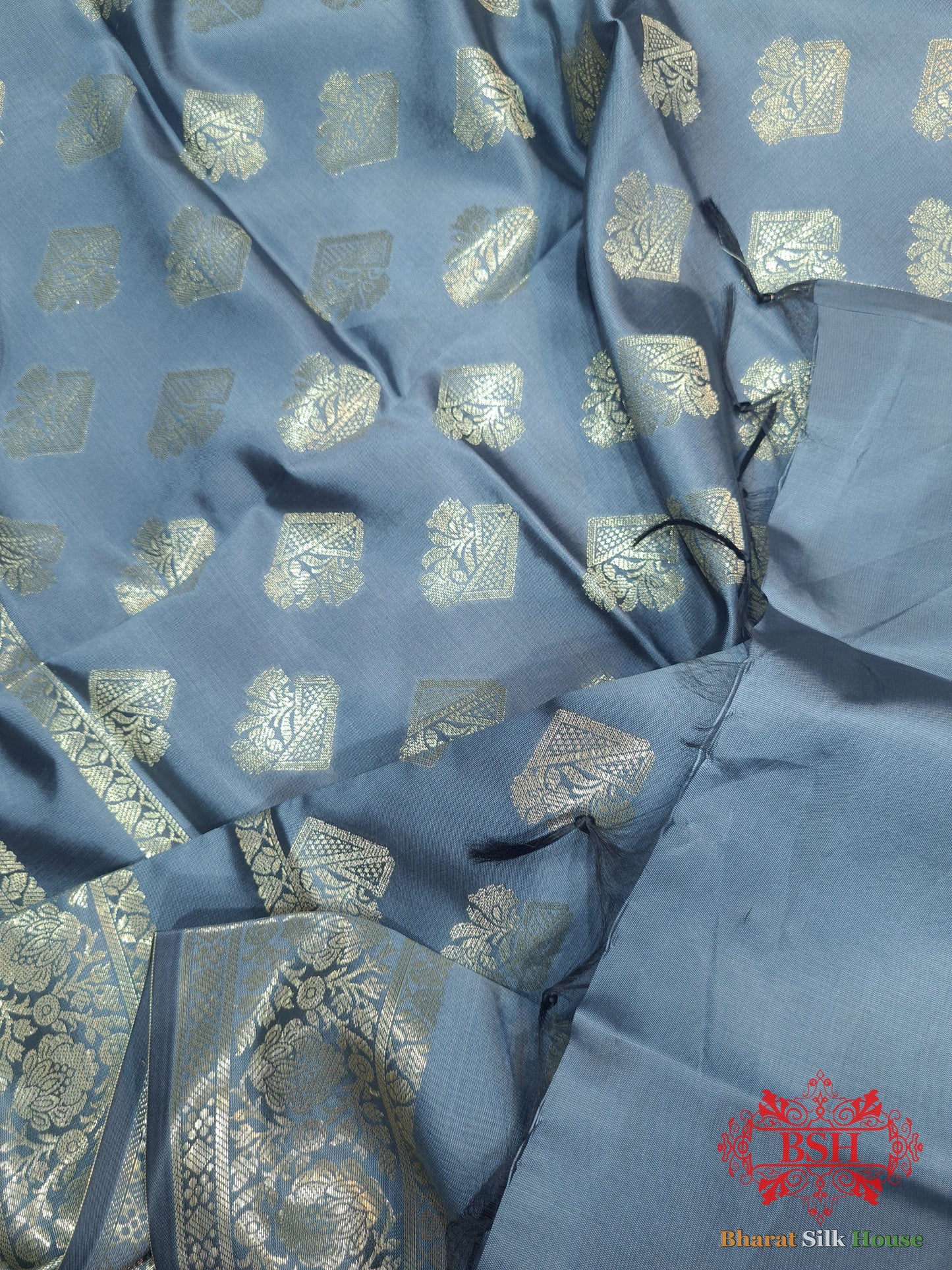 Shades Of Grey Banarasi Semi Silk Dupatta Semi Dupatte Bharat Silk House