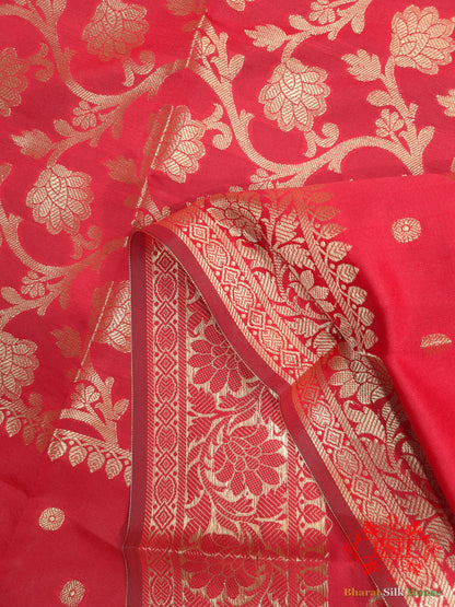 Shades Of Red Banarasi Floral Semi Silk  Dupatta Semi Dupatte Bharat Silk House