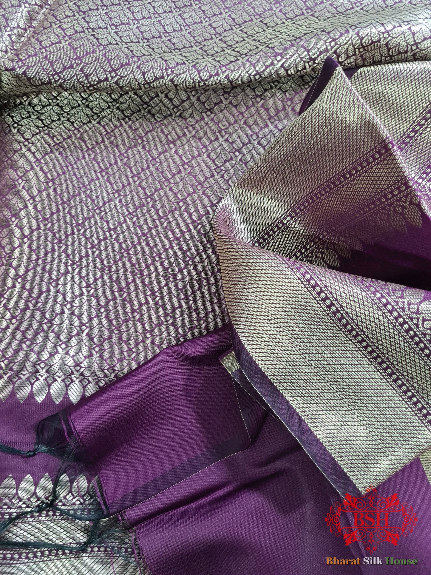 Shades Of Violet Banarasi Brocade Semi Silk  Dupatta Semi Dupatte Bharat Silk House