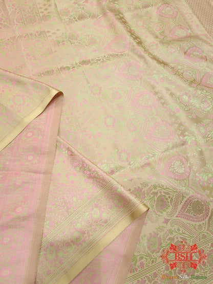 Peach Dohri Resham Booti Tanchoi Silk Saree Tanchoi katan Bharat Silk House