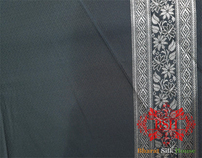 Shades Of Black Dohri Zari Tanchoi Silk Saree Tanchoi katan Bharat Silk House