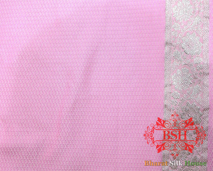Shades Of Light Pink Single Zari Tanchoi Silk Saree Tanchoi katan Bharat Silk House