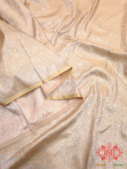 Shades Of Peach Dohri Resham Tanchoi Silk Saree Tanchoi katan Bharat Silk House