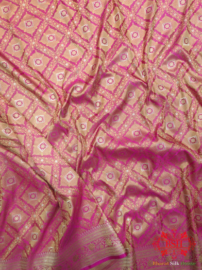 Shades Of Pink Dohri Zari Tanchoi Silk Saree Tanchoi katan Bharat Silk House