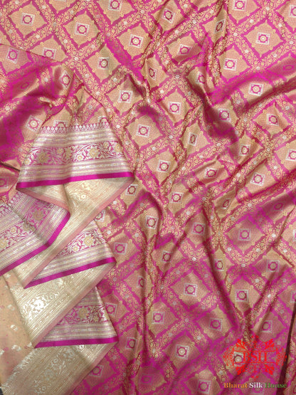 Shades Of Pink Dohri Zari Tanchoi Silk Saree Tanchoi katan Bharat Silk House