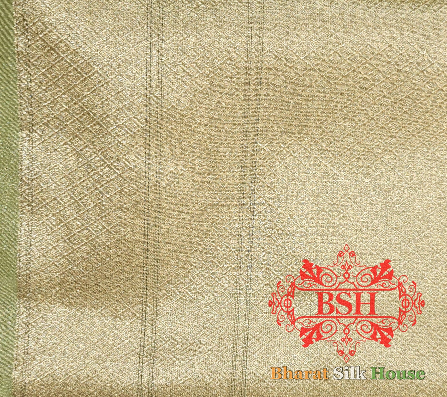 Pista Color Glass Tissue Silk Saree Tissue Silk Bharat Silk House