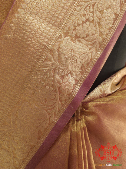 Shade Of Pink Glass Tissue Silk Saree Tissue Silk Bharat Silk House