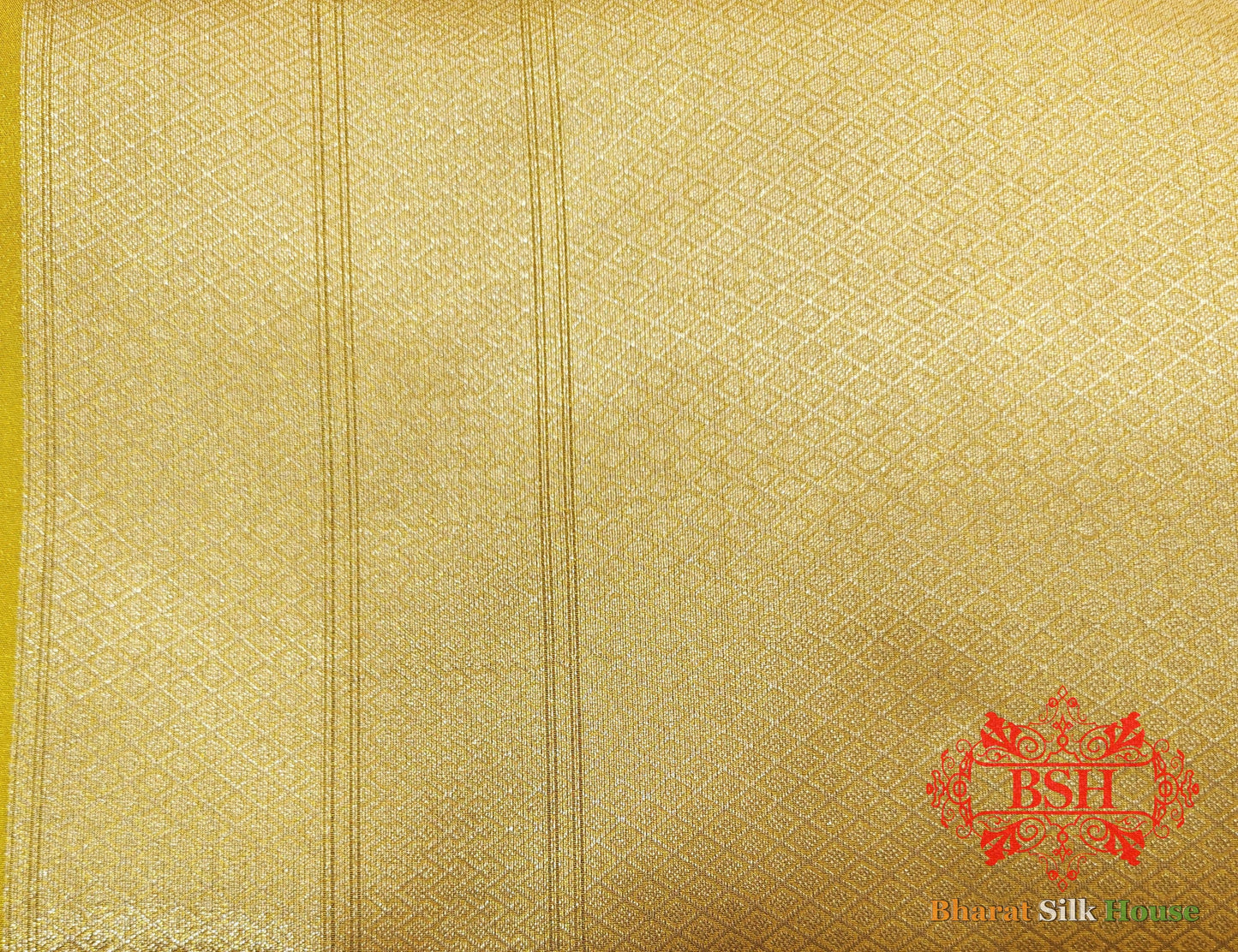 Yellow Color Glass Tissue Silk Saree Tissue Silk Bharat Silk House