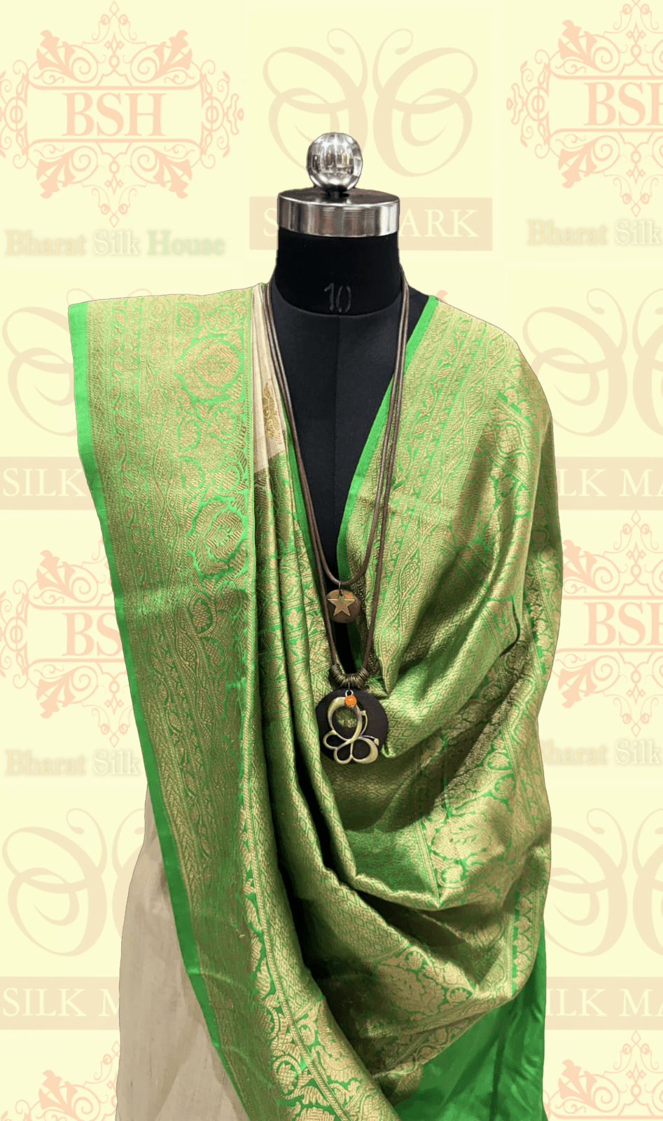 Shades Of Off White Pure Tussar Moonga Silk Handloom Saree With Zari Border Tussar Bharat Silk House