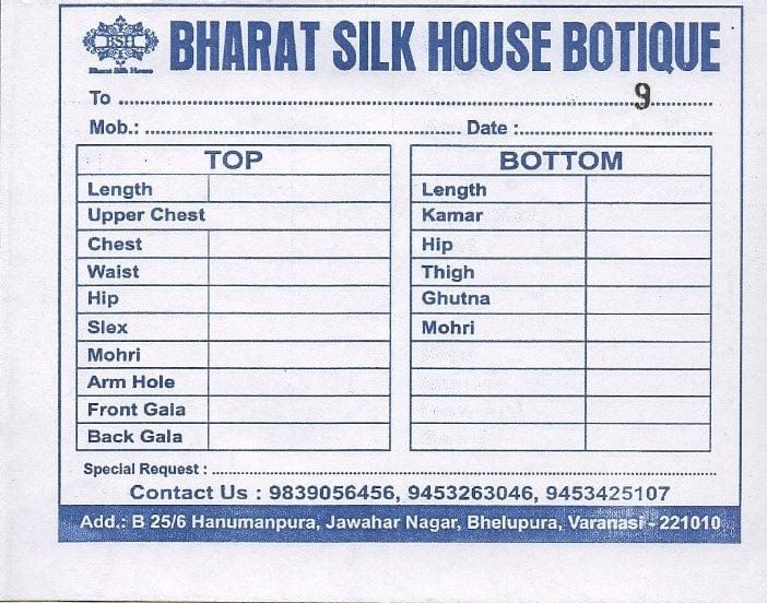 Blouse Stitching - Bharat Silk House