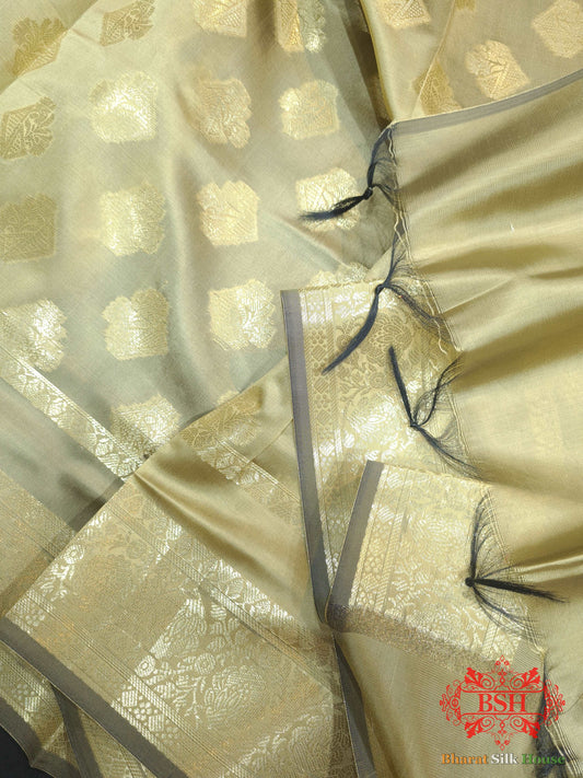 Citrine Shades Of Yellow Banarasi Semi Silk Dupatta - Bharat Silk House