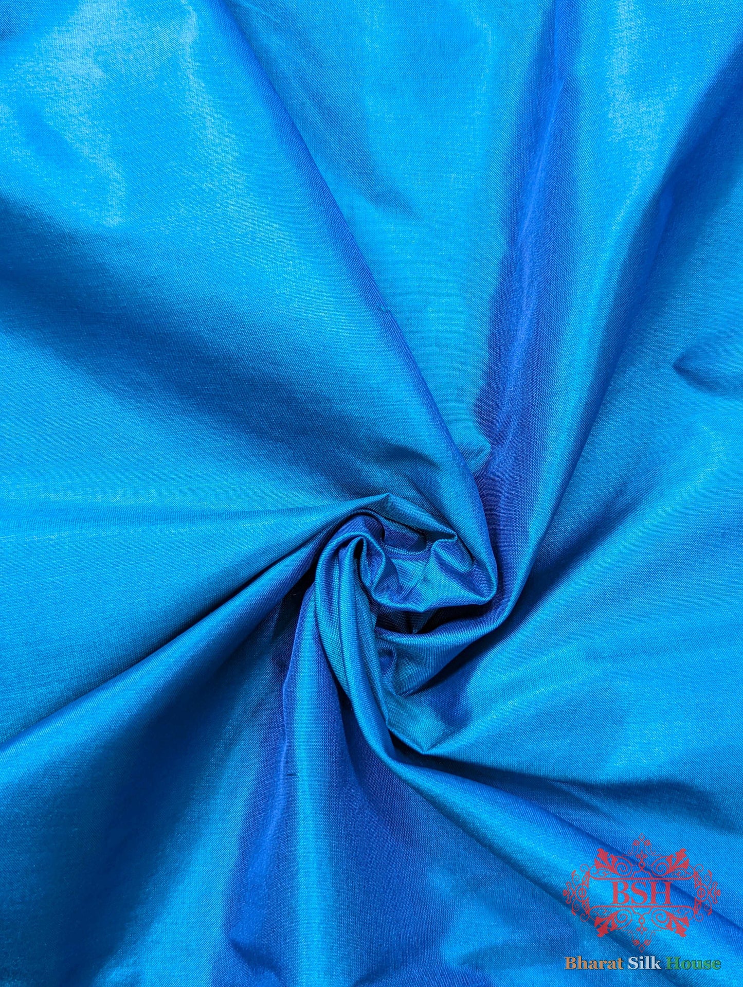 Cobalt Blue Pure Katan Silk Banarasi Saree - Bharat Silk House