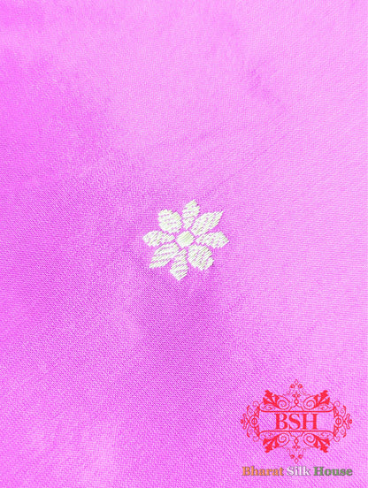 Coral Pink Katan Silk Banarasi Handloom Saree - Bharat Silk House