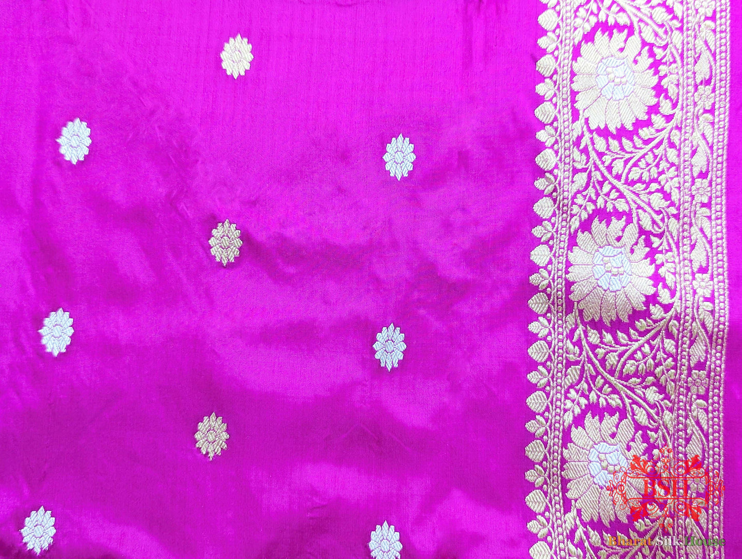 Cross Colour Pure Katan Silk Banarasi Handloom Saree - Bharat Silk House