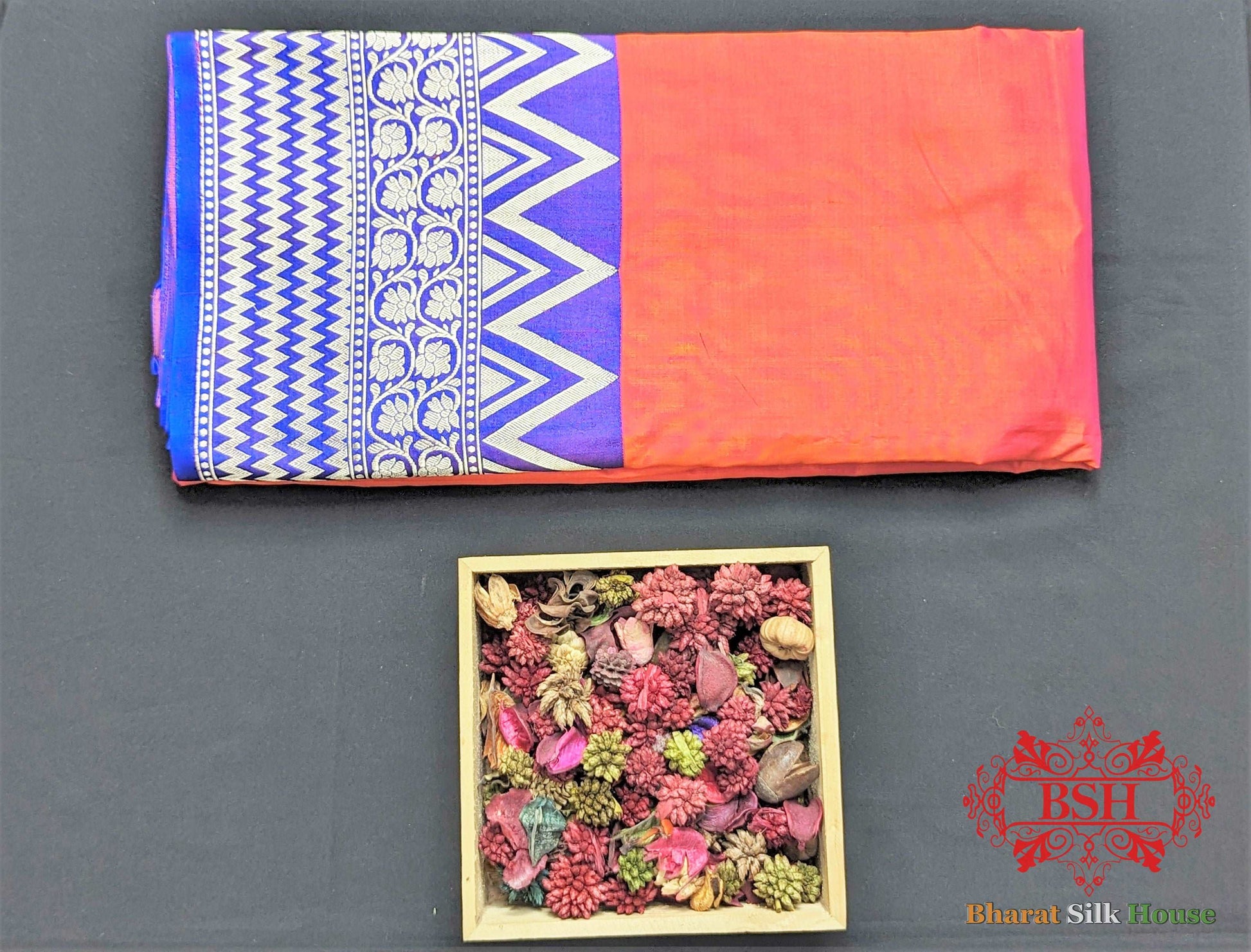 Cross Red/Pink Pure Katan Silk Banarasi Handloom Saree - Bharat Silk House