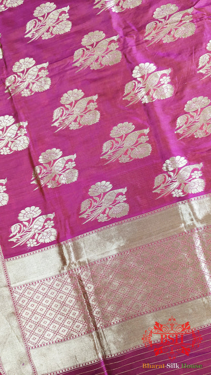 Deep Gazari Banarasi Handwoven Pure Silk Dupatta - Bharat Silk House