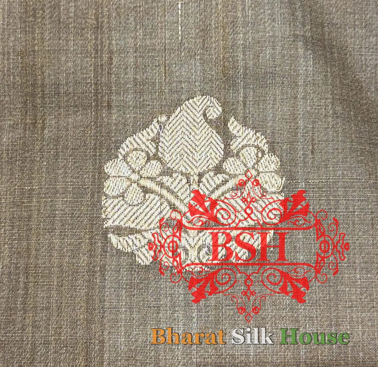 Espresso Brown Pure Tussar Moonga Silk Handloom Sare With Zari Border - Bharat Silk House