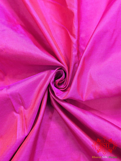 Fuscia Pink Pure Katan Silk Banarasi Handloom Saree - Bharat Silk House