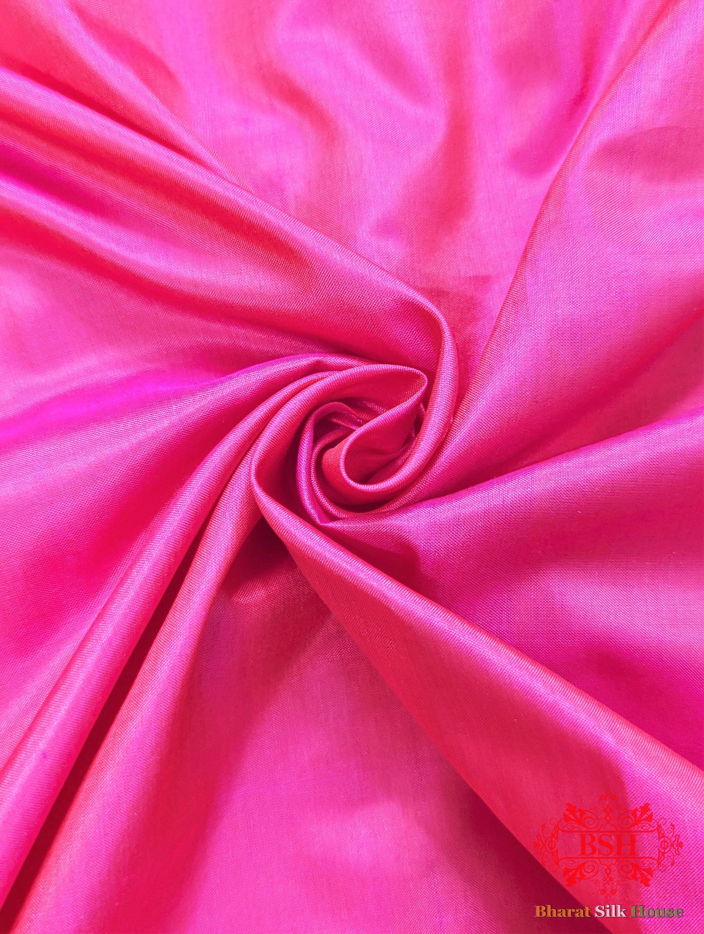 Fuscia Pink Pure Katan Silk Banarasi Handloom Saree - Bharat Silk House