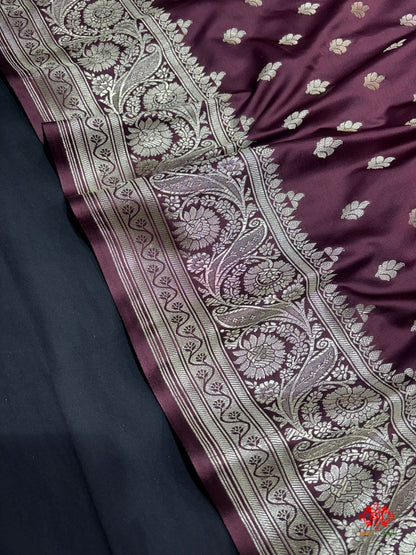 Garnet Mashru Silk All Over Booti With Jaal Blouse Design Saree - Bharat Silk House Mashroo Silk