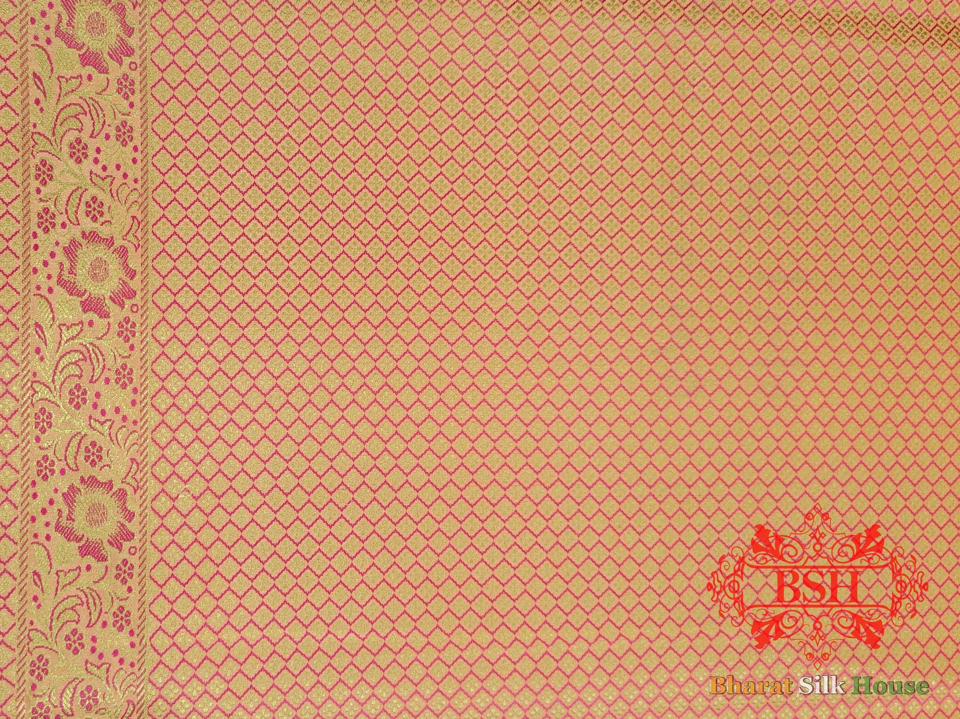 Gazari Dohri Resham Booti Tanchoi Silk Saree - Bharat Silk House