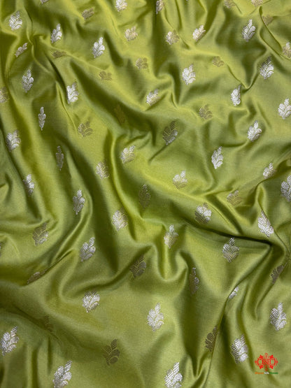 Green Mashru Silk All Over Booti With Jaal Blouse Design Saree - Bharat Silk House Mashroo Silk