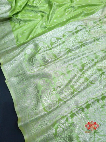 Green Single Zari Tanchoi Silk Saree - Bharat Silk House