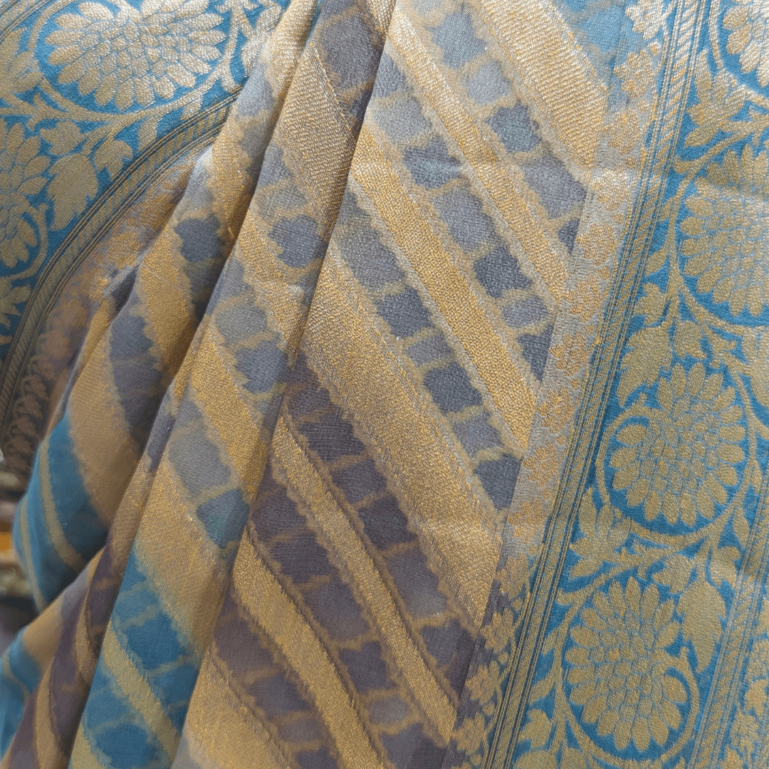 Handbrush Dyed Chiffon Multicolor Saree - Bharat Silk House