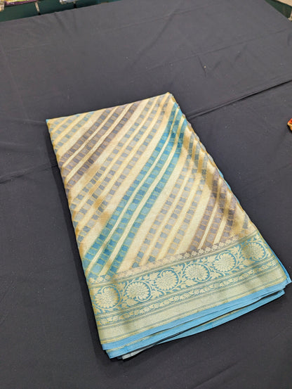 Handbrush Dyed Chiffon Multicolor Saree - Bharat Silk House