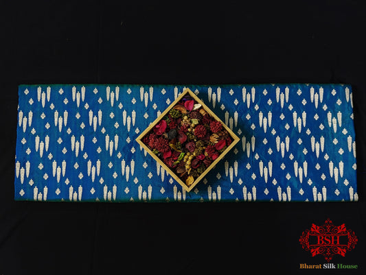 Handloom Banarasi Pure Katan Silk Floral Booti In Shades Of Peacock - Bharat Silk House