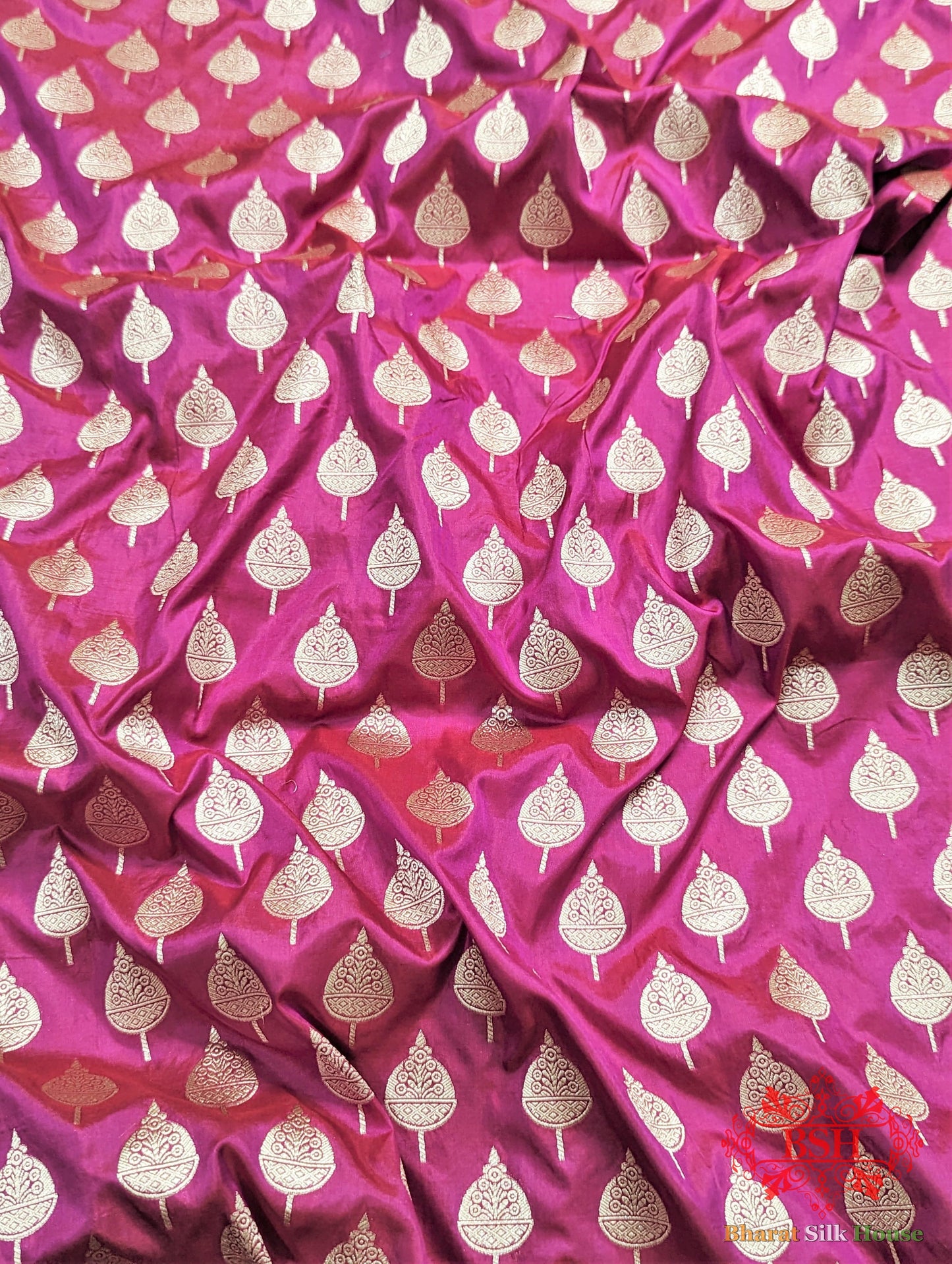 Handloom Banarasi Pure Katan Silk Floral Booti In Shades Of Pink - Bharat Silk House