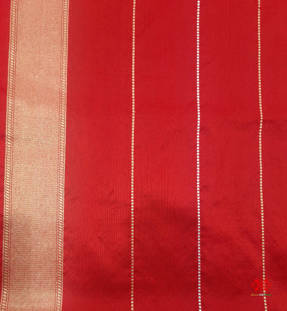 Handloom Banarasi Pure Katan Silk Floral Booti In Shades Of Red - Bharat Silk House