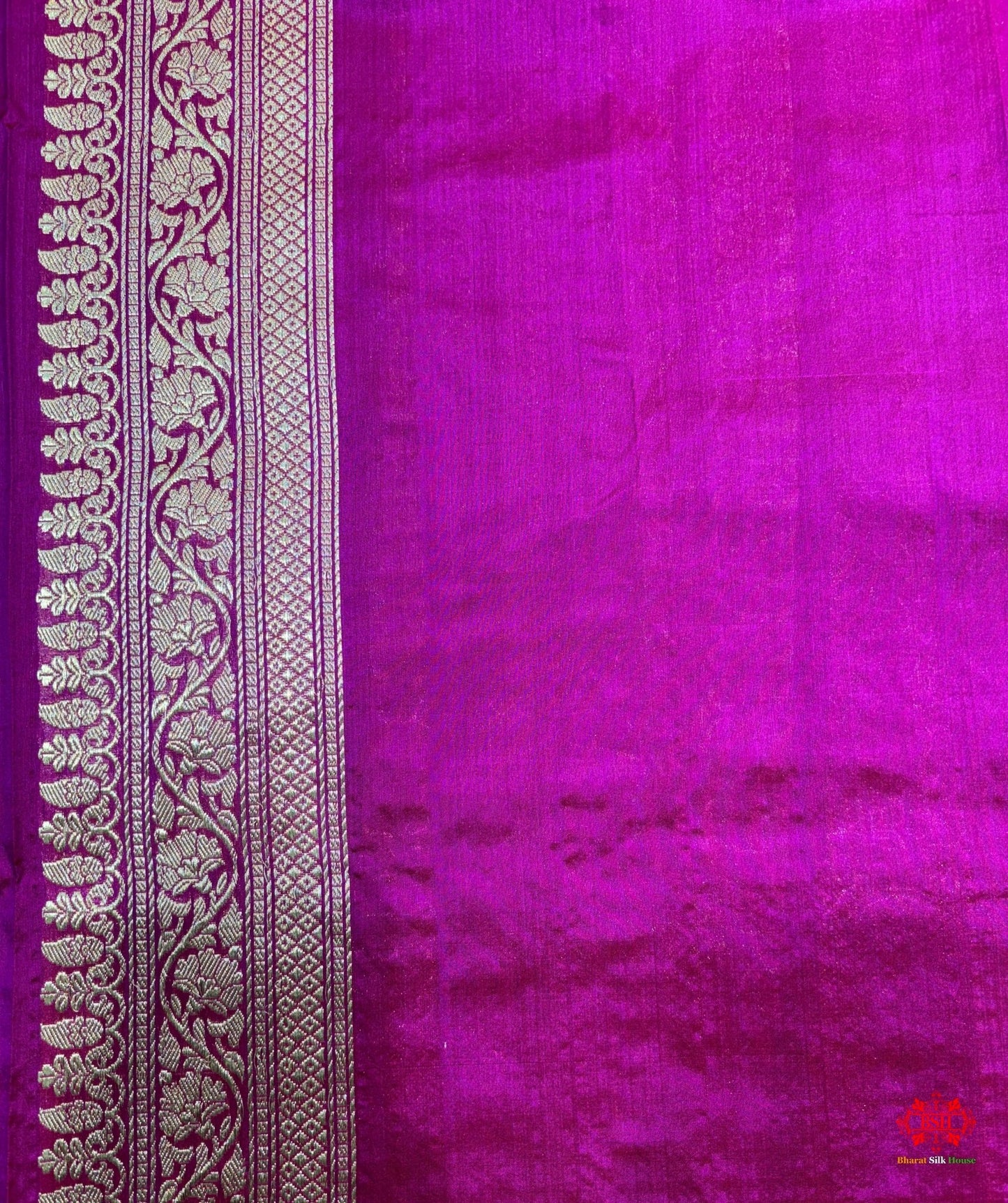 Handloom Banarasi Pure Katan Silk Opara Sona Rupa Dual Zari Saree Floral Jaal In Shades Of Pink - Bharat Silk House Pure Kataan Silk