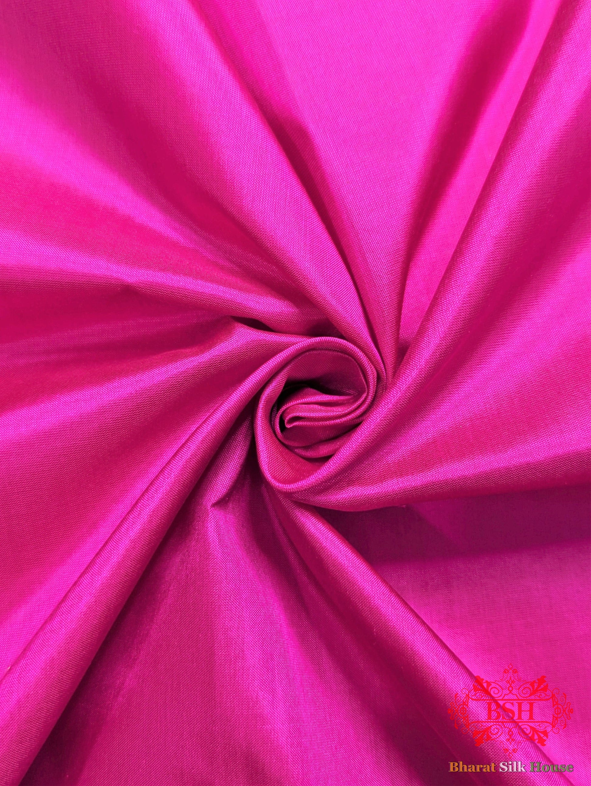 Hot Pink Pure Katan Silk Banarasi Handloom Saree - Bharat Silk House