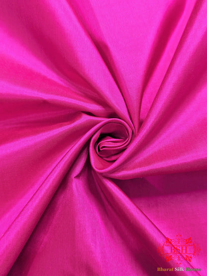 Hot Pink Pure Katan Silk Banarasi Handloom Saree - Bharat Silk House