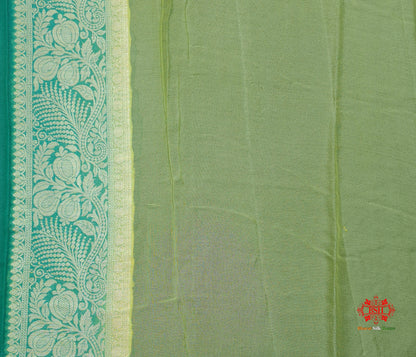 Multi Colour Pure Chiffon Handbrush Dyed Reshmi Zari Silk Saree - Bharat Silk House