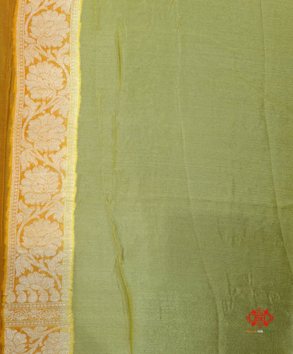 Multi Colour Pure Chiffon Handbrush Dyed Reshmi Zari Silk Saree - Bharat Silk House