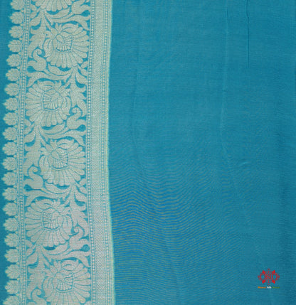 Multi Colour Pure Chiffon Handbrush Dyed Reshmi Zari Silk Saree - Bharat Silk House