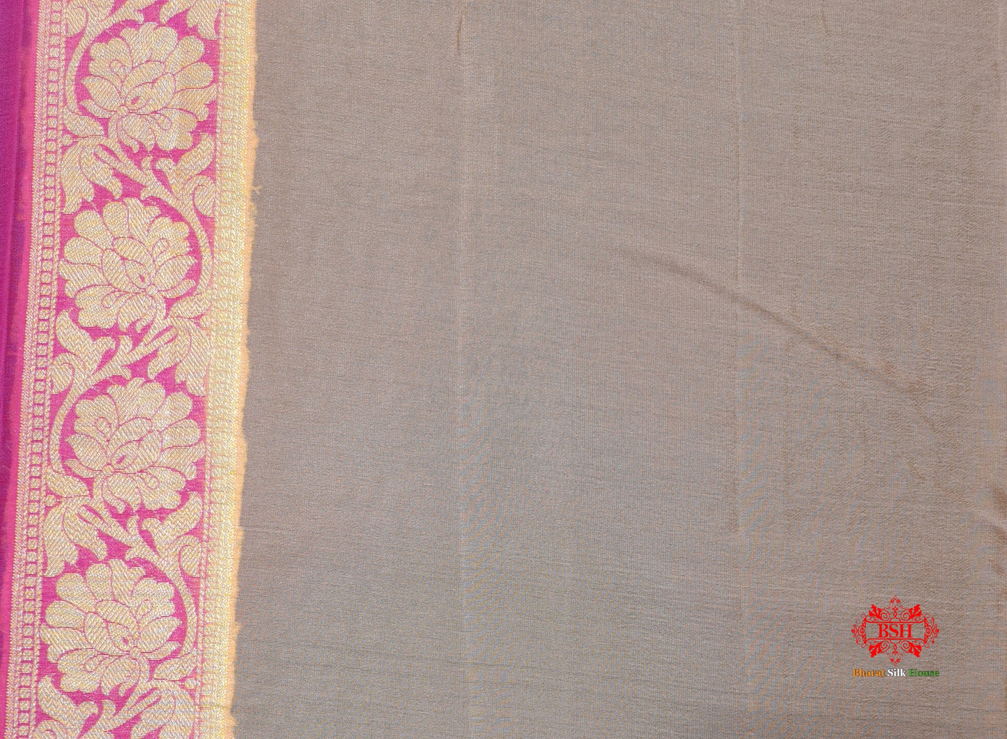 Multi Colour Pure Chiffon Handbrush Dyed Reshmi Zari Silk Saree - Bharat Silk House