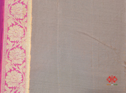 Multi Colour Pure Chiffon Handbrush Dyed Reshmi Zari Silk Saree - Bharat Silk House