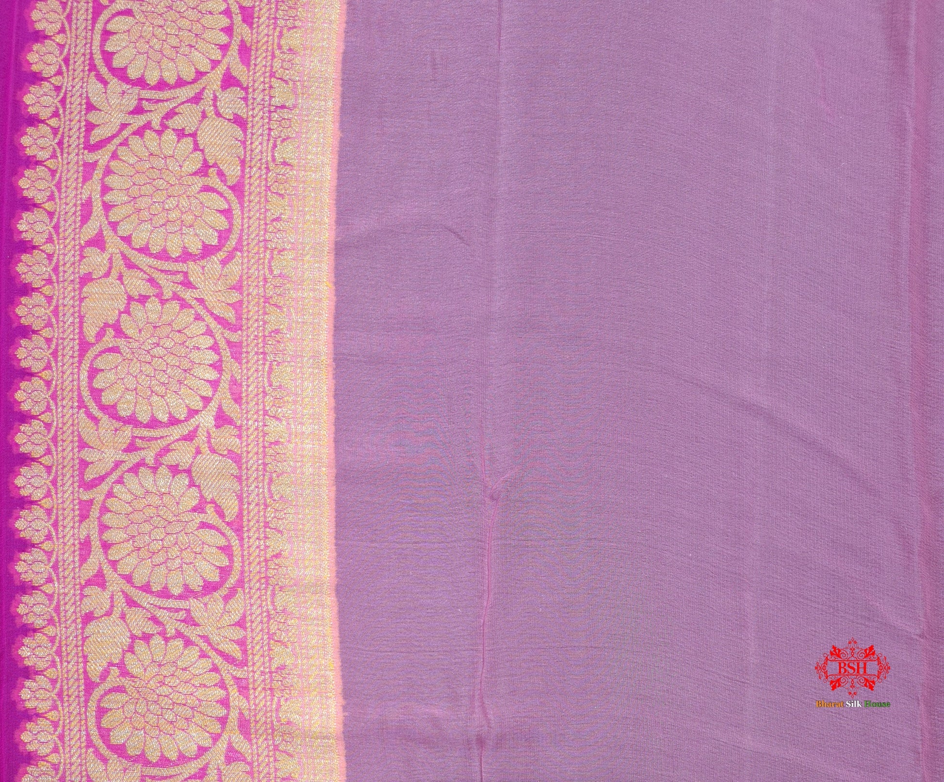 Multi Colour Pure Chiffon Handbrush Dyed Reshmi Zari Silk Saree - Bharat Silk House