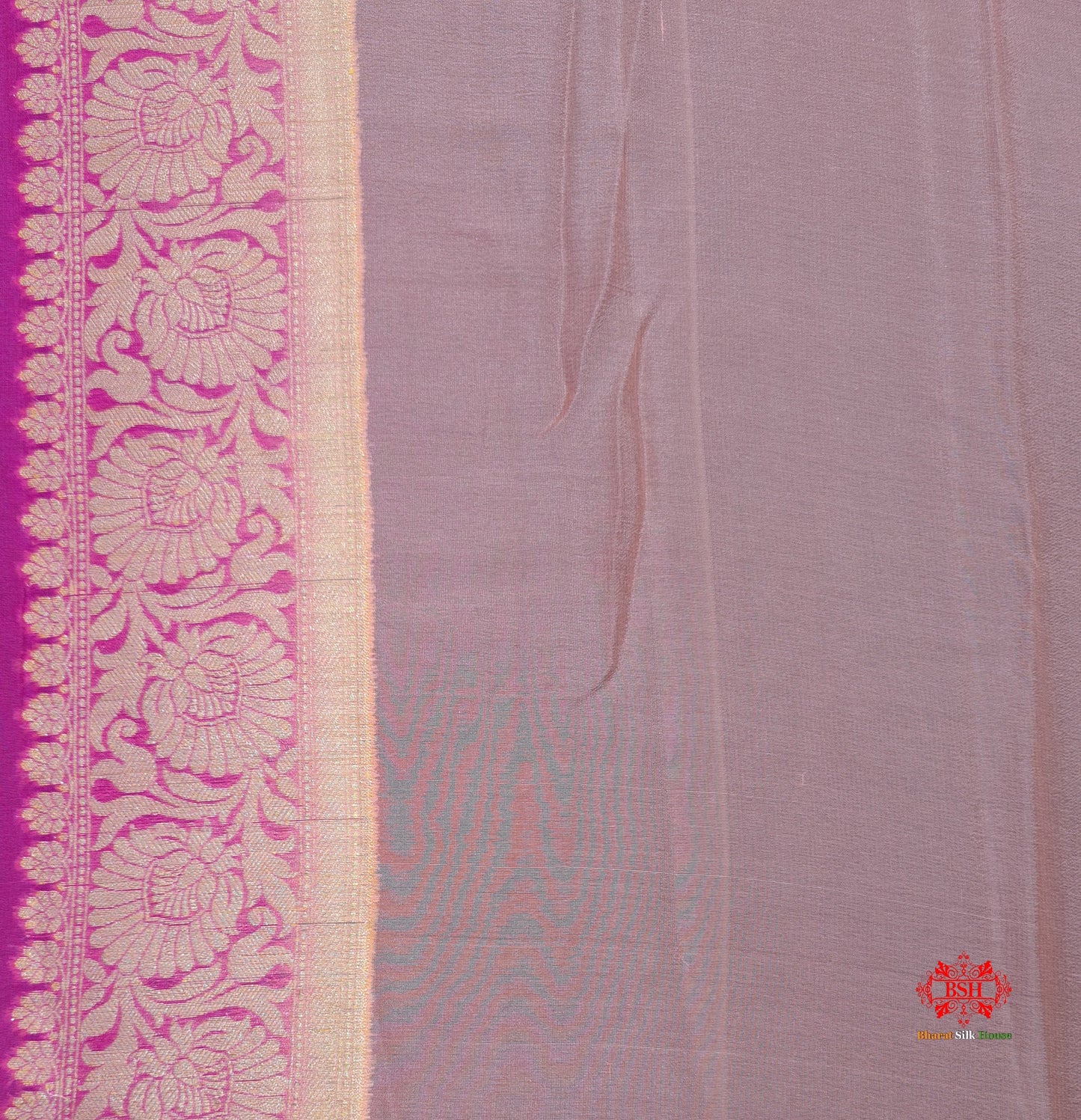 Multi Colour Pure Chiffon Handbrush Dyed Reshmi Zari Silk Saree - Bharat Silk House