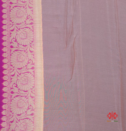 Multi Colour Pure Chiffon Handbrush Dyed Reshmi Zari Silk Saree - Bharat Silk House