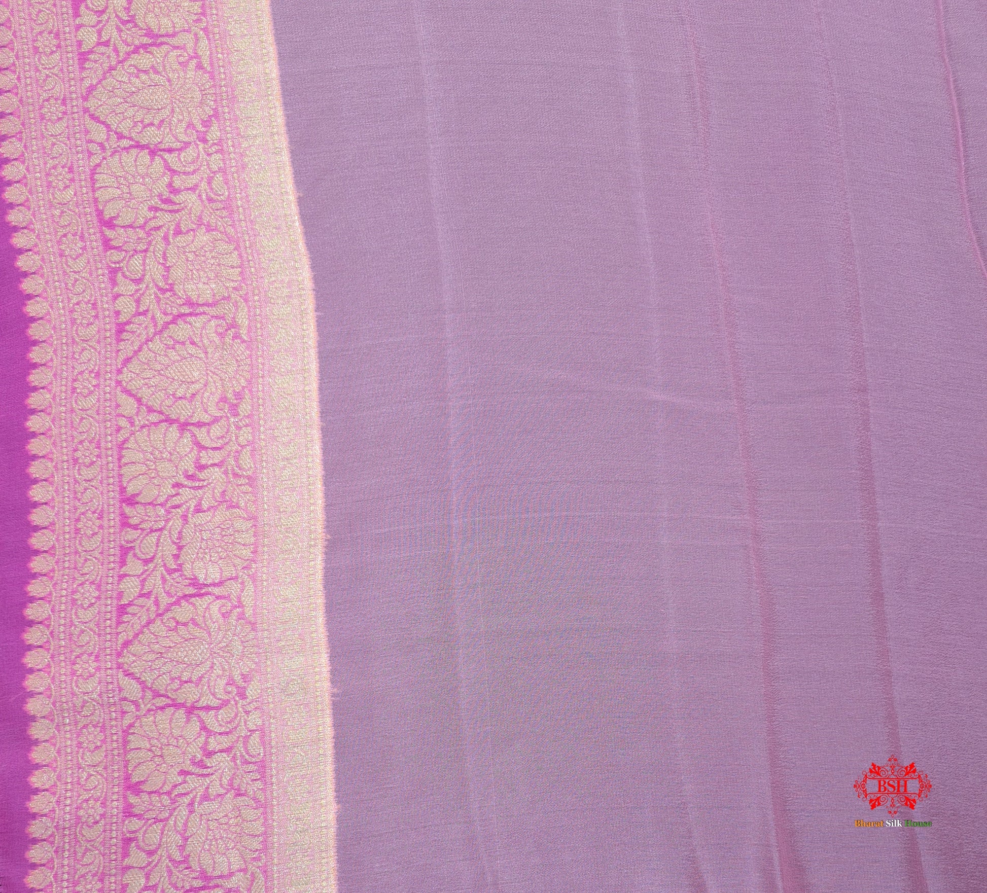 Multi Colour Pure Chiffon Handbrush Dyed Reshmi Zari Silk Saree - Bharat Silk House