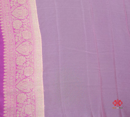 Multi Colour Pure Chiffon Handbrush Dyed Reshmi Zari Silk Saree - Bharat Silk House