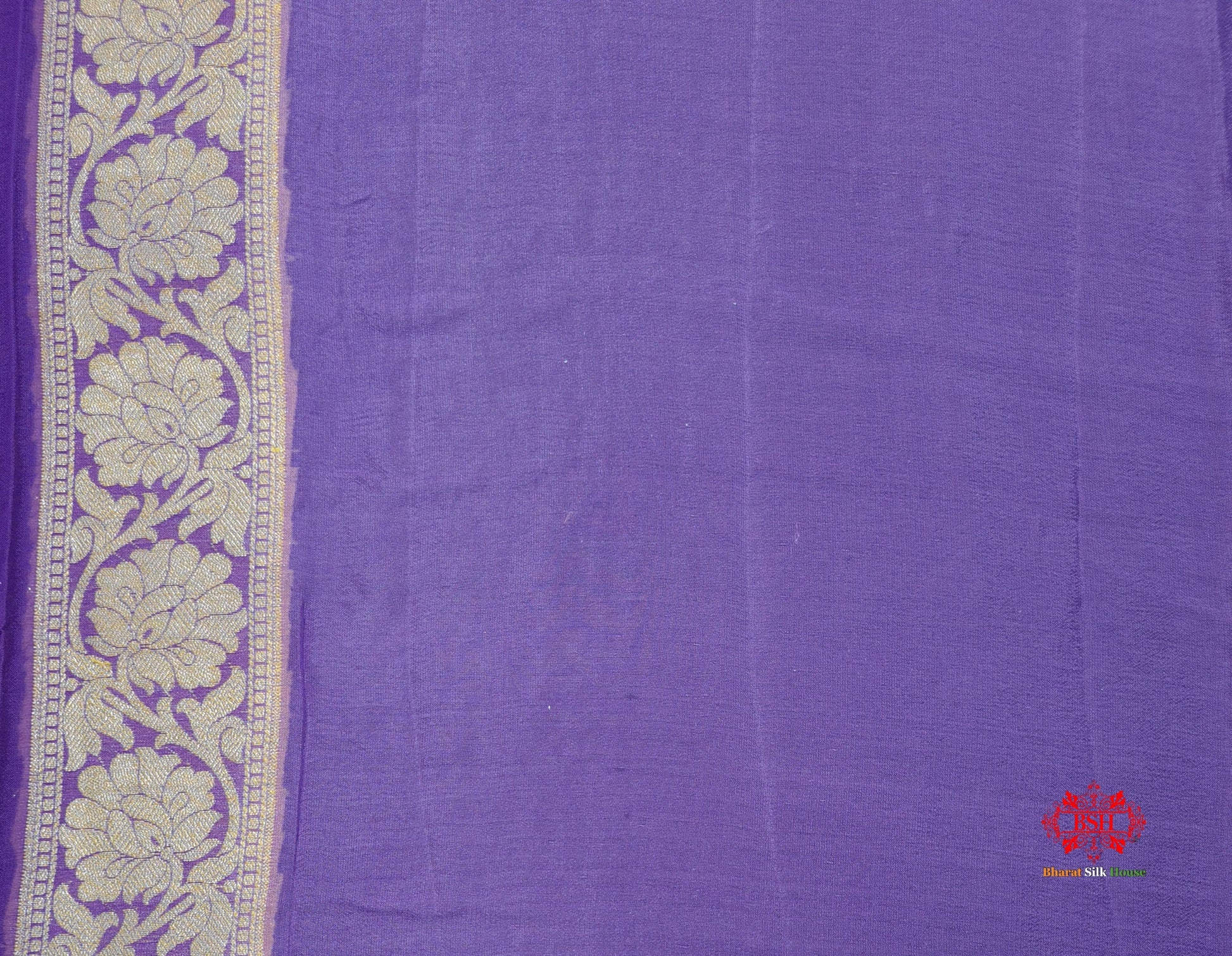 Multi Colour Pure Chiffon Handbrush Dyed Reshmi Zari Silk Saree - Bharat Silk House