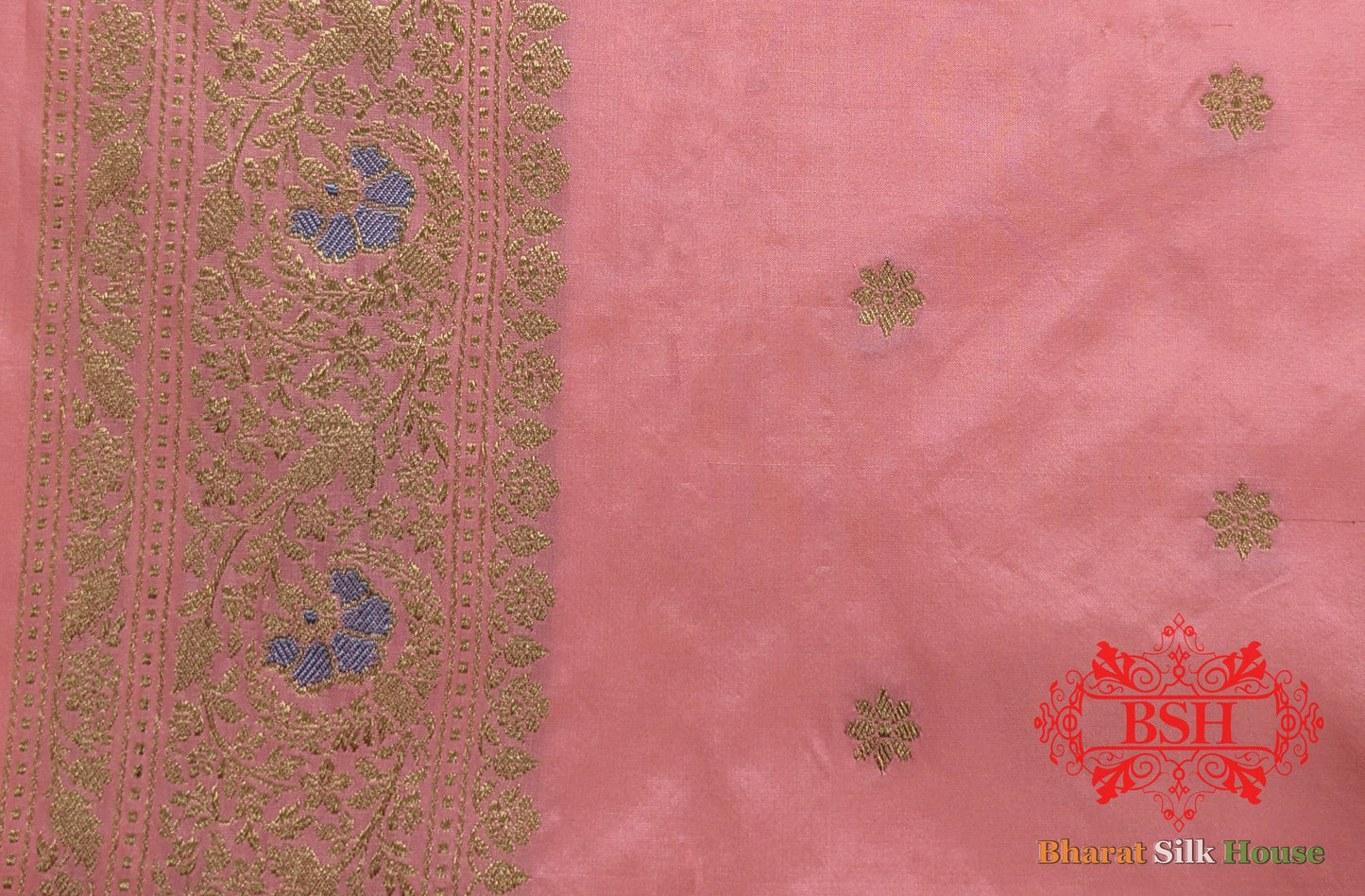 Off White Pure Katan Silk Banarasi Handloom Saree - Bharat Silk House