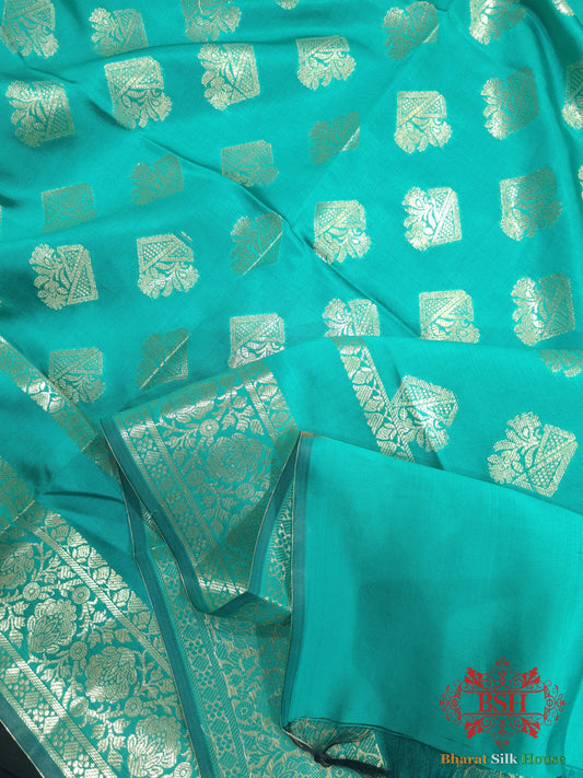 Olympic Shades Of Blue Banarasi Semi Silk Dupatta - Bharat Silk House